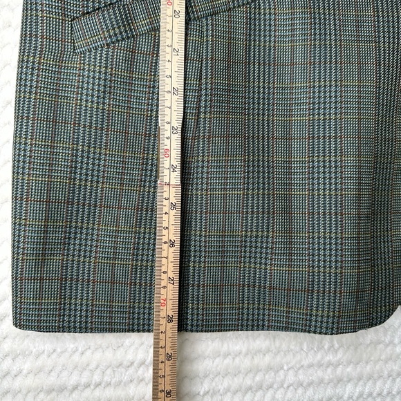 Pendleton Women's Blazer 100 virgin wool Green plaid 2 button Sz 16 - Picture 7 of 10